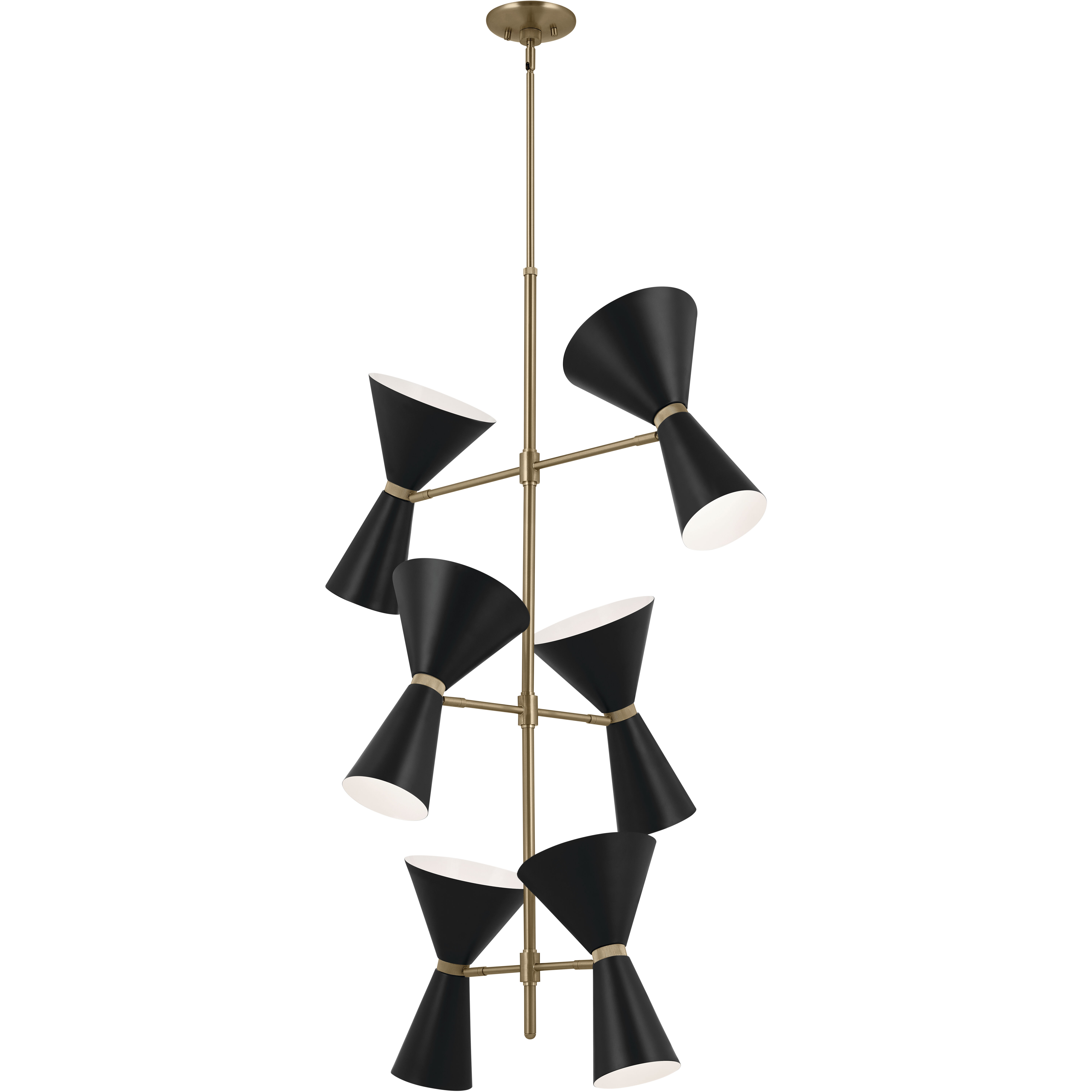 Phix LED 22.5 inch Champagne Bronze with Black Foyer Chandelier Ceiling Light