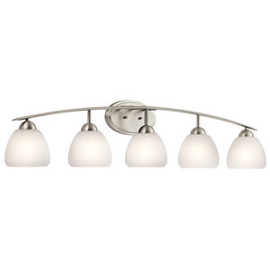 Calleigh 5 Light 46 inch Brushed Nickel Wall Mt Bath 5 Arm Or More Wall Light