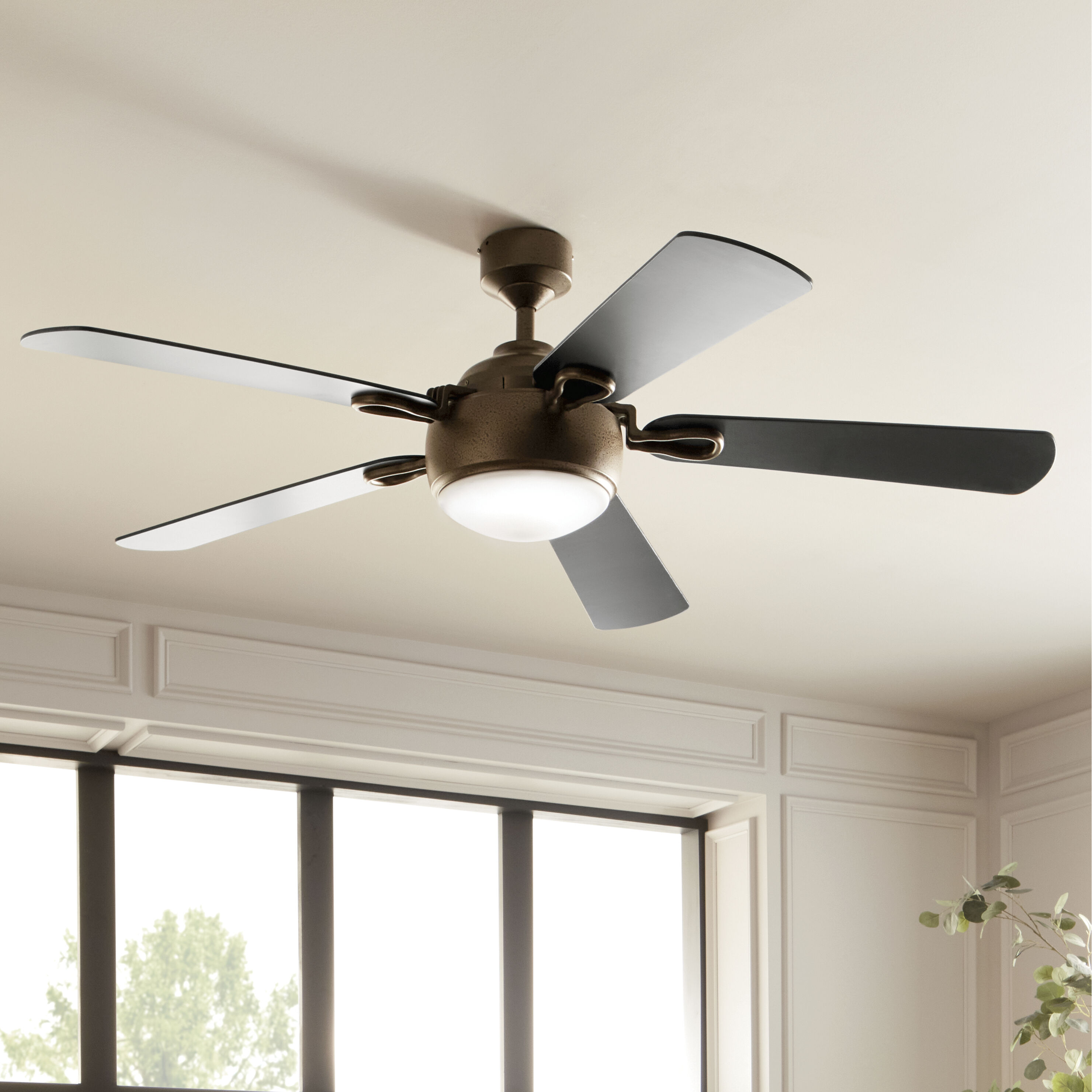 Humble 60 inch Character Bronze with Black Blades Ceiling Fan