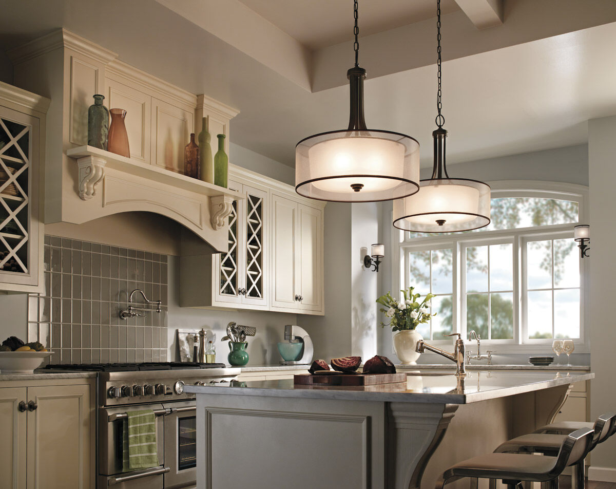 Lacey 4 Light 20 inch Mission Bronze Shade Pendants Ceiling Light