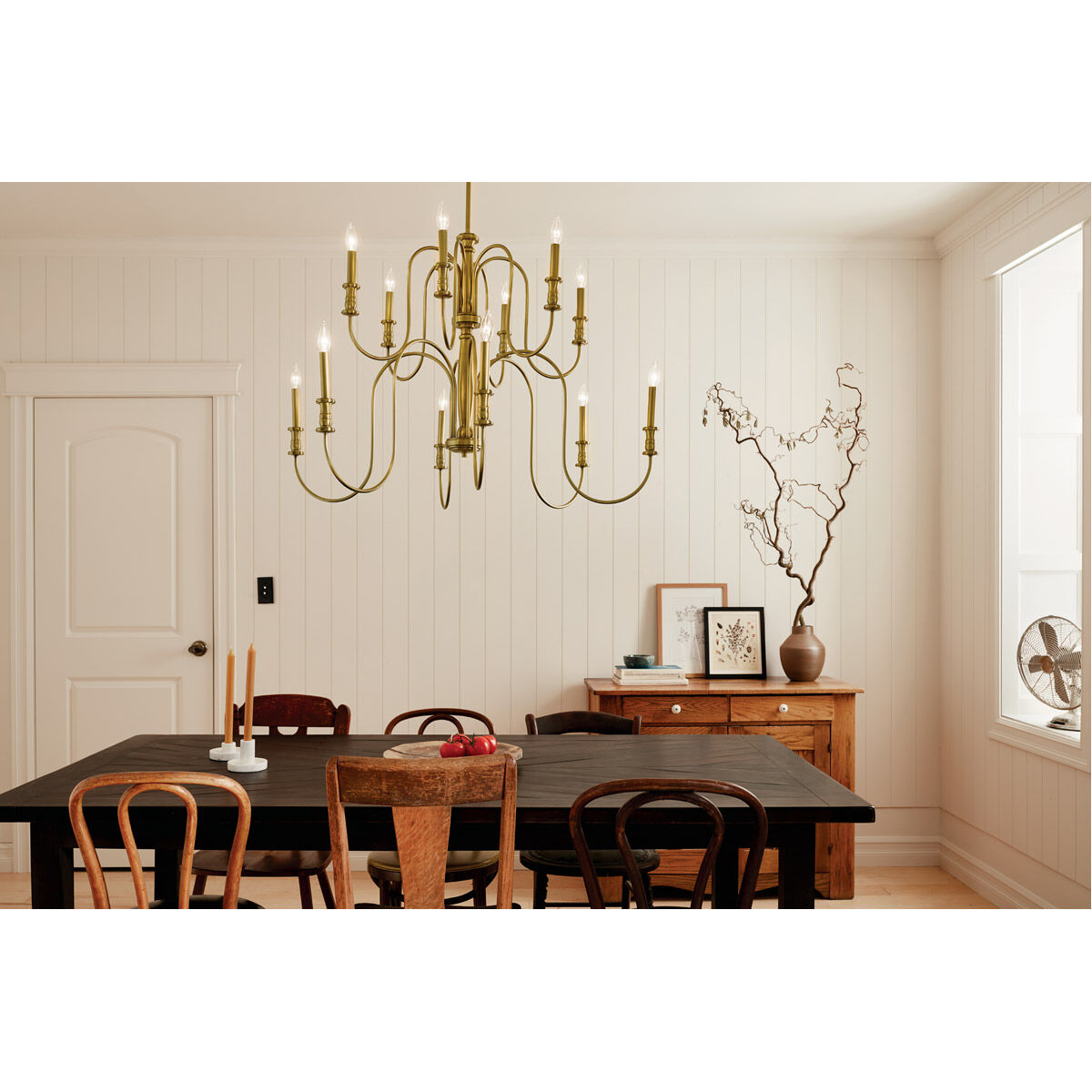 Homestead Karthe 12 Light 42 inch Natural Brass Chandelier Ceiling Light, Karthe