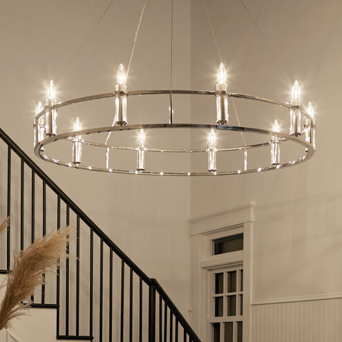 Rosalind 10 Light 50 inch Polished Nickel Chandelier Ceiling Light