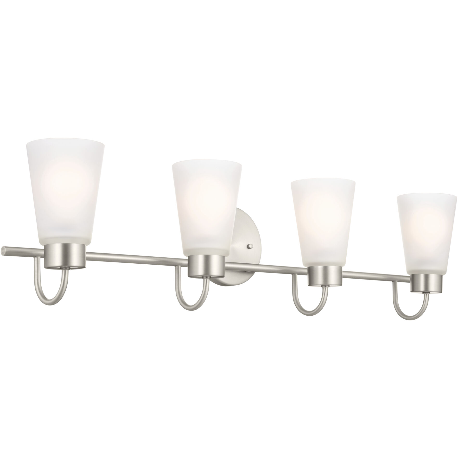 Erma 4 Light 32.5 inch Brushed Nickel Bath Vanity Light Wall Light, 4 Arm