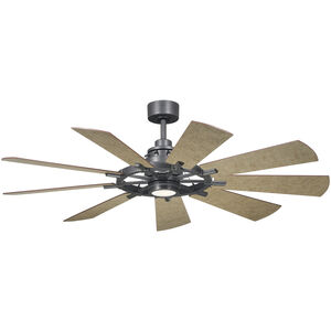 Gentry 60 inch Anvil Iron with Distressed Antique Gray/Walnut Blades Ceiling Fan