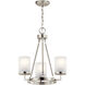 Daimlen 3 Light 18 inch Brushed Nickel Chandelier/Semi Flush Ceiling Light