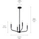 Madden 4 Light Black Chandelier/Semi Flush Ceiling Light