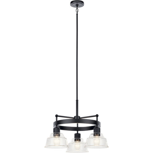 Eastmont 3 Light 23.25 inch Black Chandelier Ceiling Light, Small