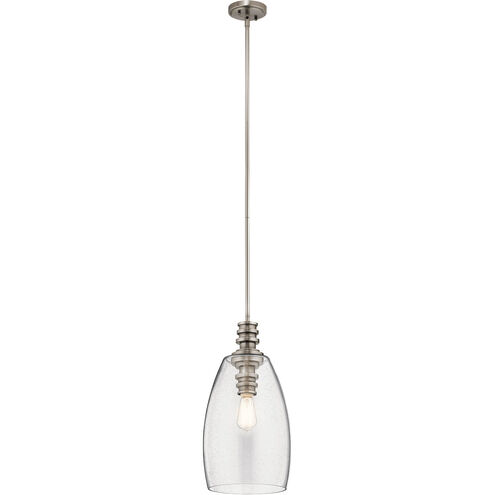 Lakum 1 Light 10 inch Classic Pewter Pendant Ceiling Light in Clear Seeded