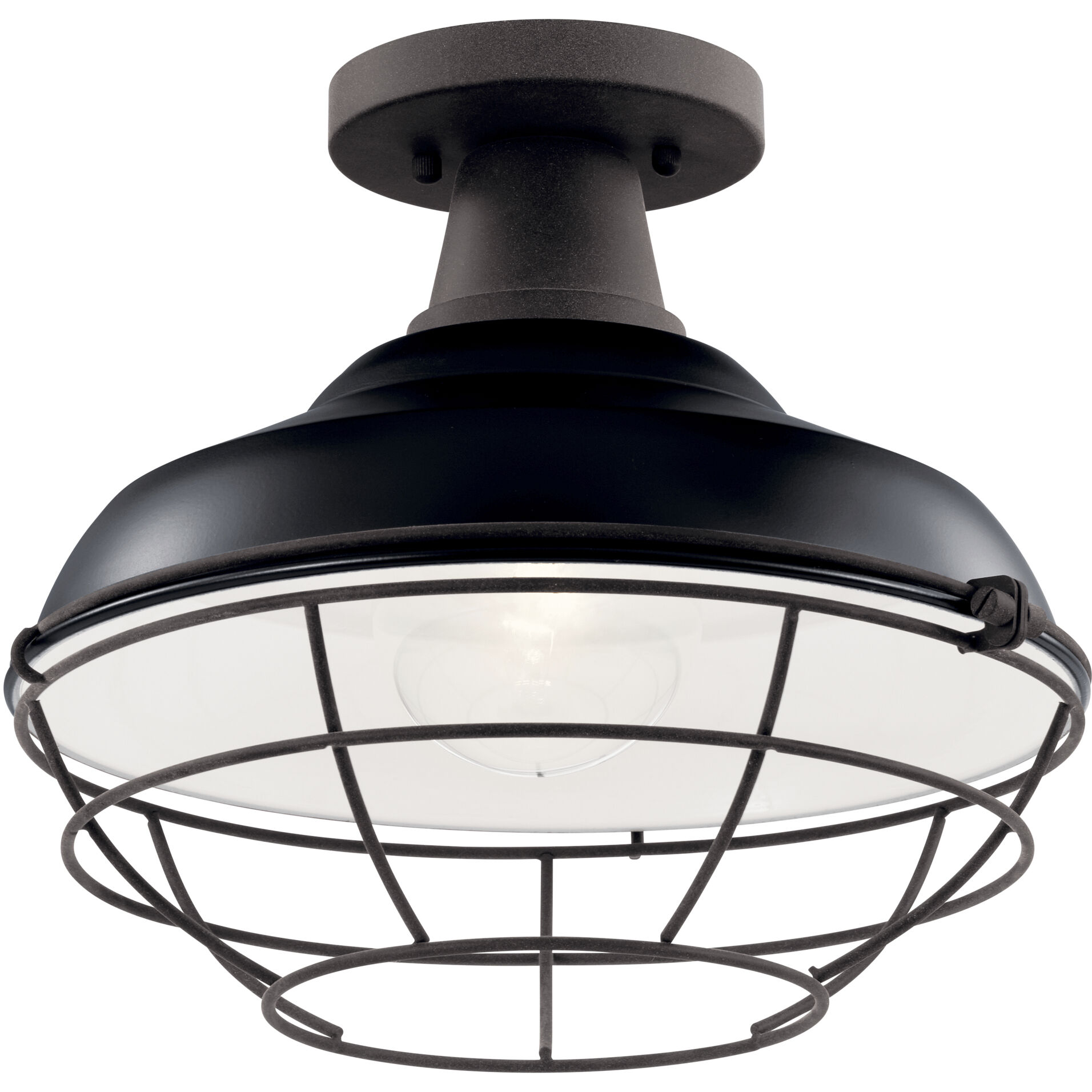 Pier 1 Light 12.5 inch Black Pendant/Semi Flush Ceiling Light