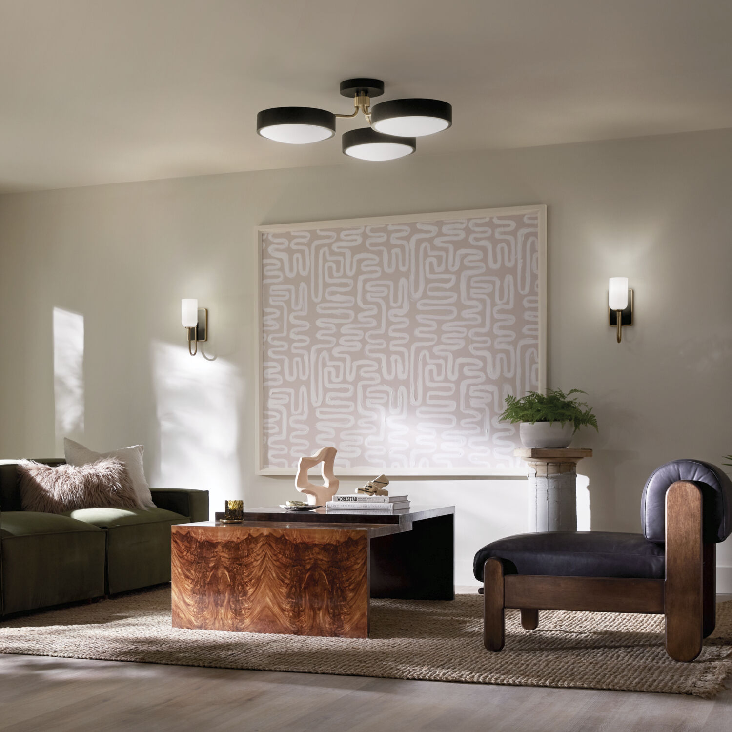 Kichler 52604BKCPZ Sago LED 40 inch Black and Champagne Bronze