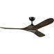 Mylo 60 inch Satin Black with Aged Walnut Blades Ceiling Fan
