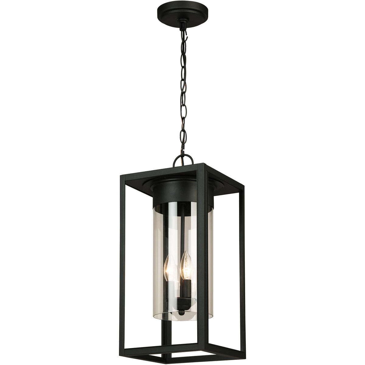 Walker Hill 3 Light 9.37 inch Matte Black Outdoor Pendant