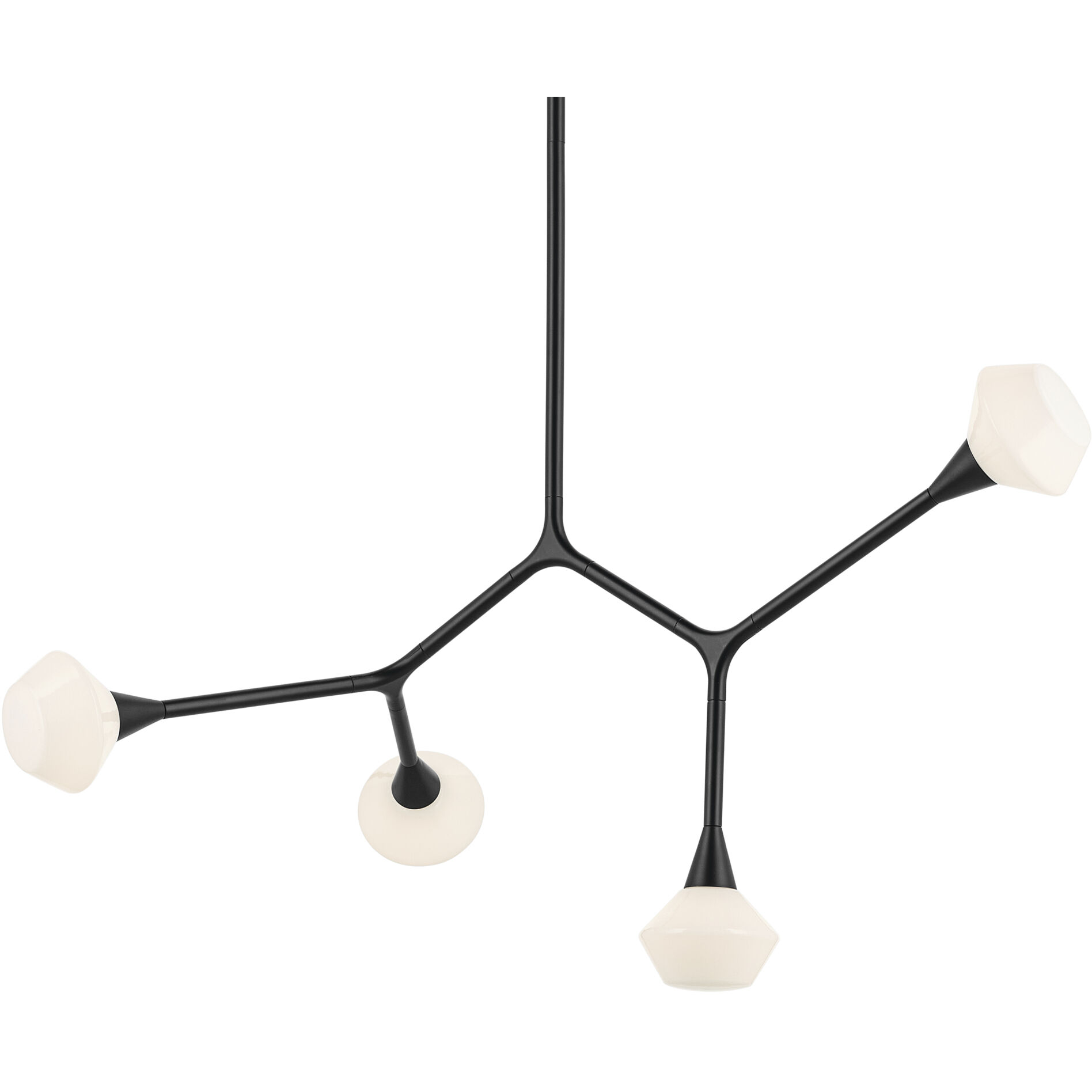 Cassius 4 Light 5.25 inch Black Chandelier Ceiling Light, Convertible