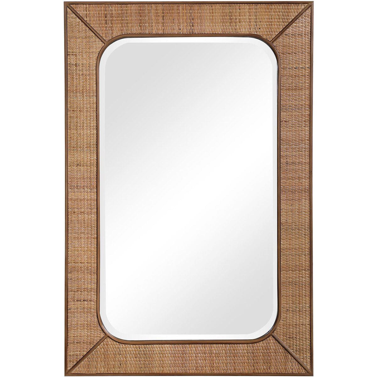 Tahiti 42 X 28 inch Rattan with Fir Wood Accents Wall Mirror