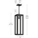 Calen 1 Light 8 inch Textured Black Outdoor Pendant