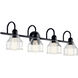 Avery 4 Light 33.5 inch Black Bath Bracket Wall Light, 4 Arm