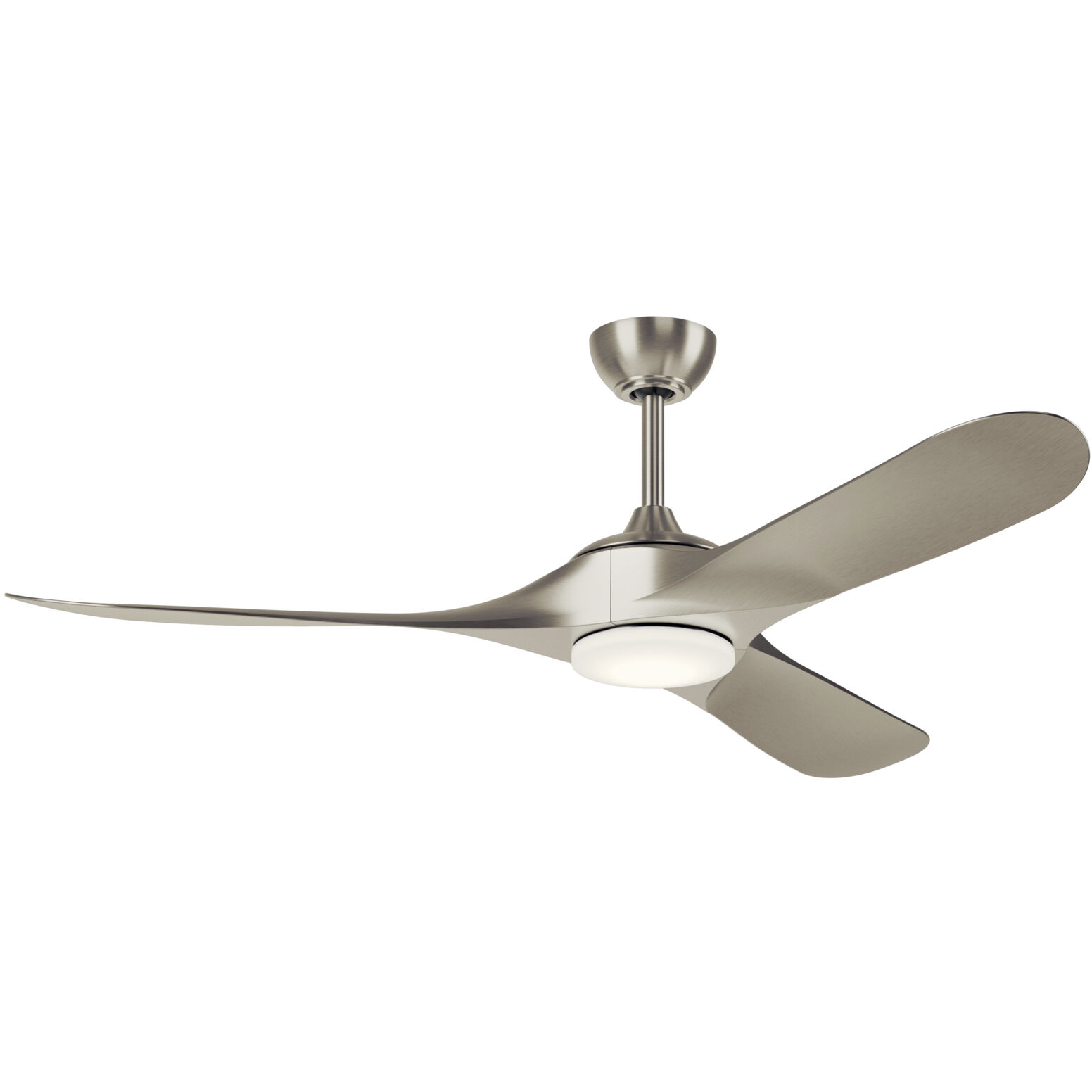 Mylo Weather Plus 60 inch Painted Brushed Nickel with Nickel Blades Ceiling Fan
