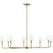 Pallas 8 Light Brushed Natural Brass Chandelier Ceiling Light