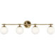 Benno 4 Light 34 inch Champagne Bronze Bath Bracket Wall Light, 4 Arm