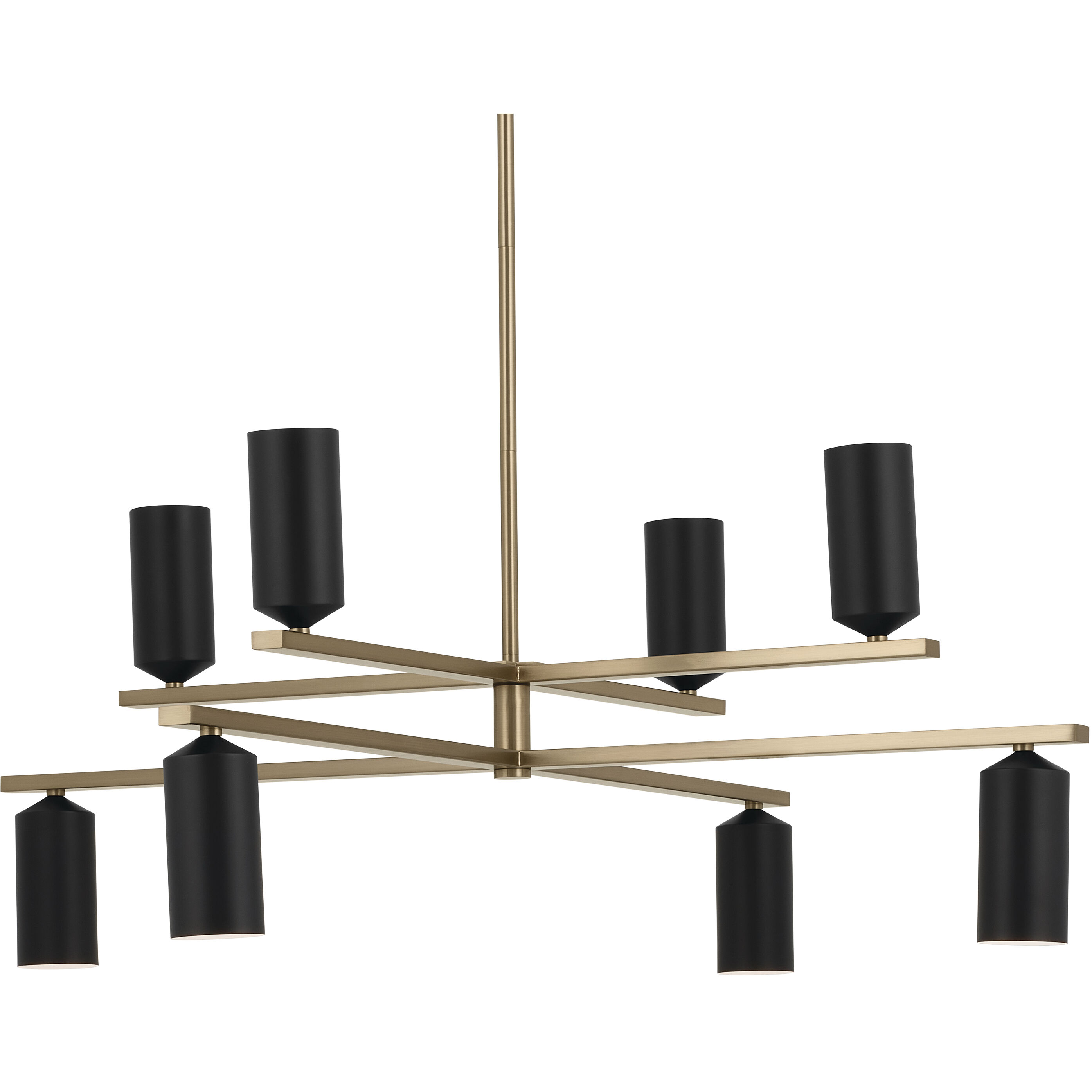 Gala LED 36 inch Champagne Bronze with Black Chandelier Ceiling Light