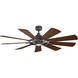 Gentry 65 inch Weathered Zinc with Wthrd Wh Wn Blades Ceiling Fan in Weathered White Walnut/Walnut