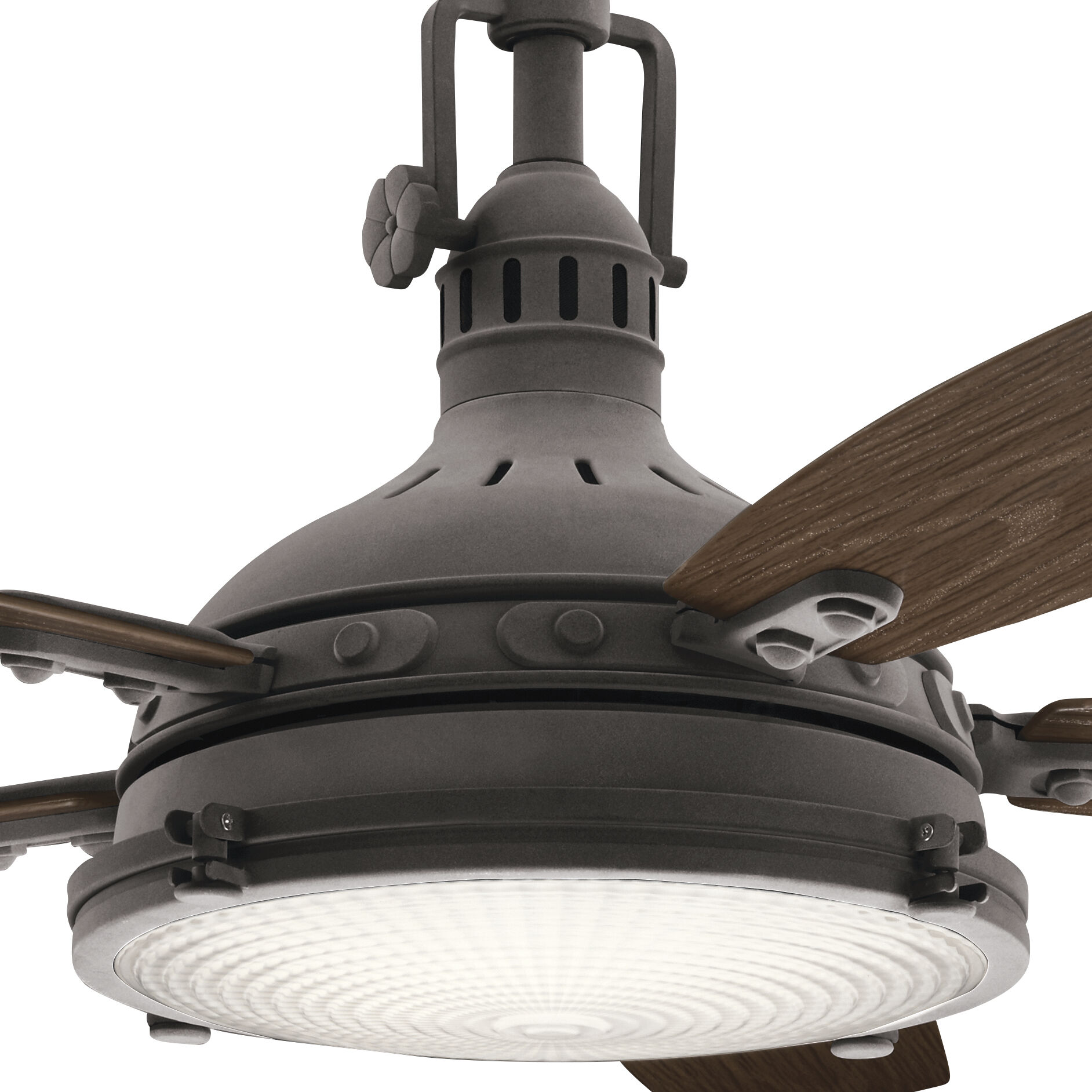 Hatteras Bay 52 inch Weathered Zinc with Medium Walnut Blades Ceiling Fan