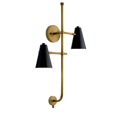 Sylvia 2 Light 18 inch Black Wall Sconce Wall Light