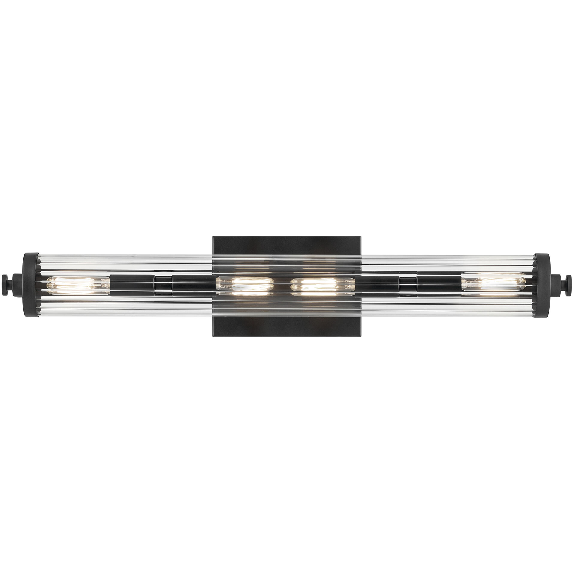 Azores 4 Light 25 inch Black Linear Bath Wall Light, Medium