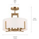 Malen LED 15.5 inch Champagne Bronze Semi Flush Mount Ceiling Light