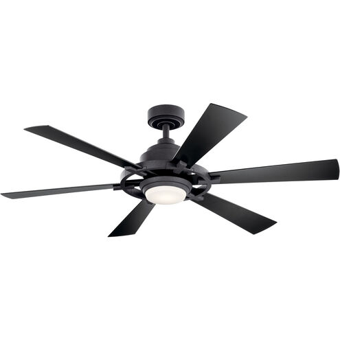 Gentry Lite 52 inch Distressed Black with Walnut Blades Ceiling Fan in Walnut/Satin Black