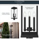 Lundon 3 Light 22.75 inch Black Outdoor Post Lantern