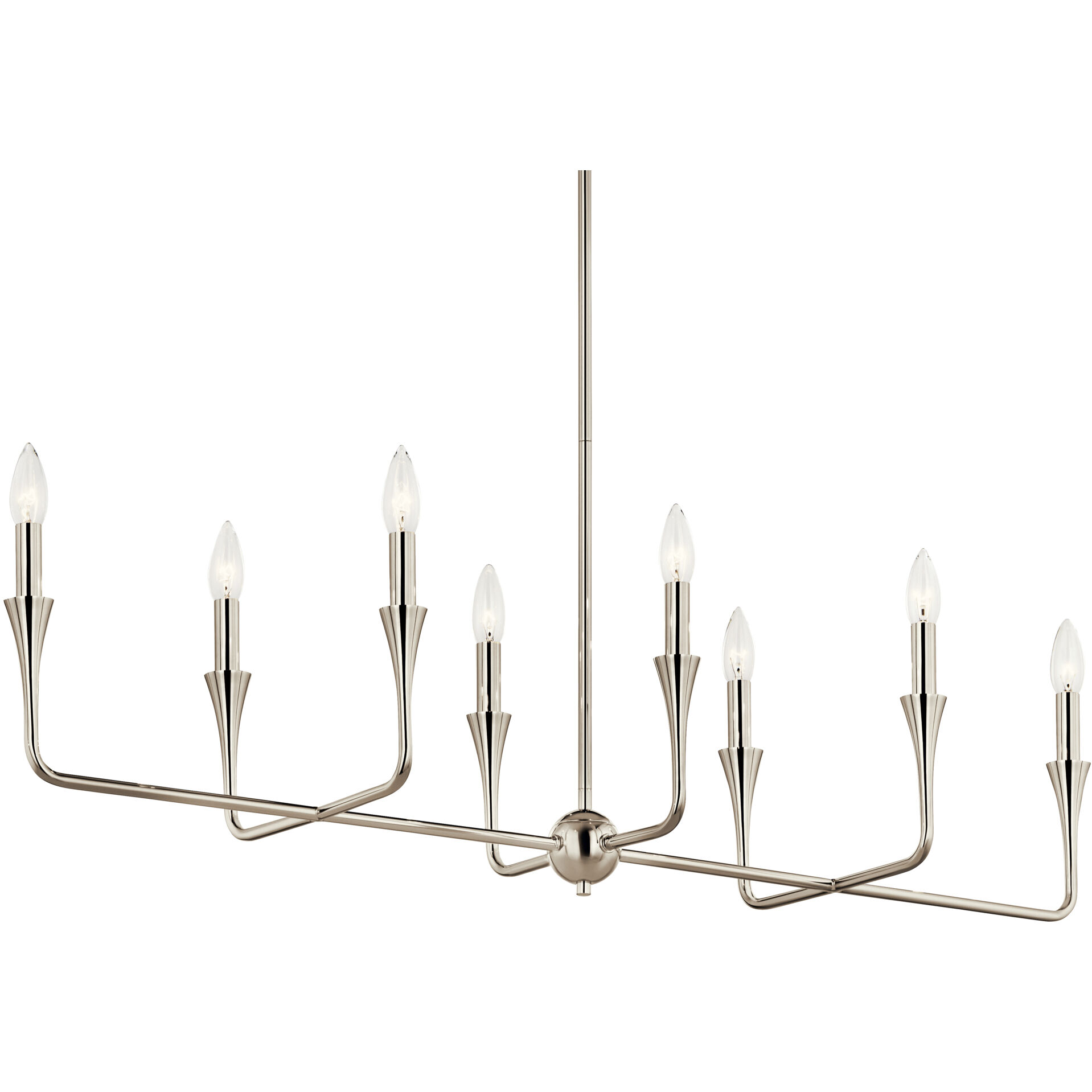 Alvaro 8 Light 11.5 inch Polished Nickel Chandelier Linear Ceiling Light, Double