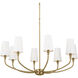 Adeena 8 Light 36.5 inch Brushed Natural Brass Chandelier Ceiling Light