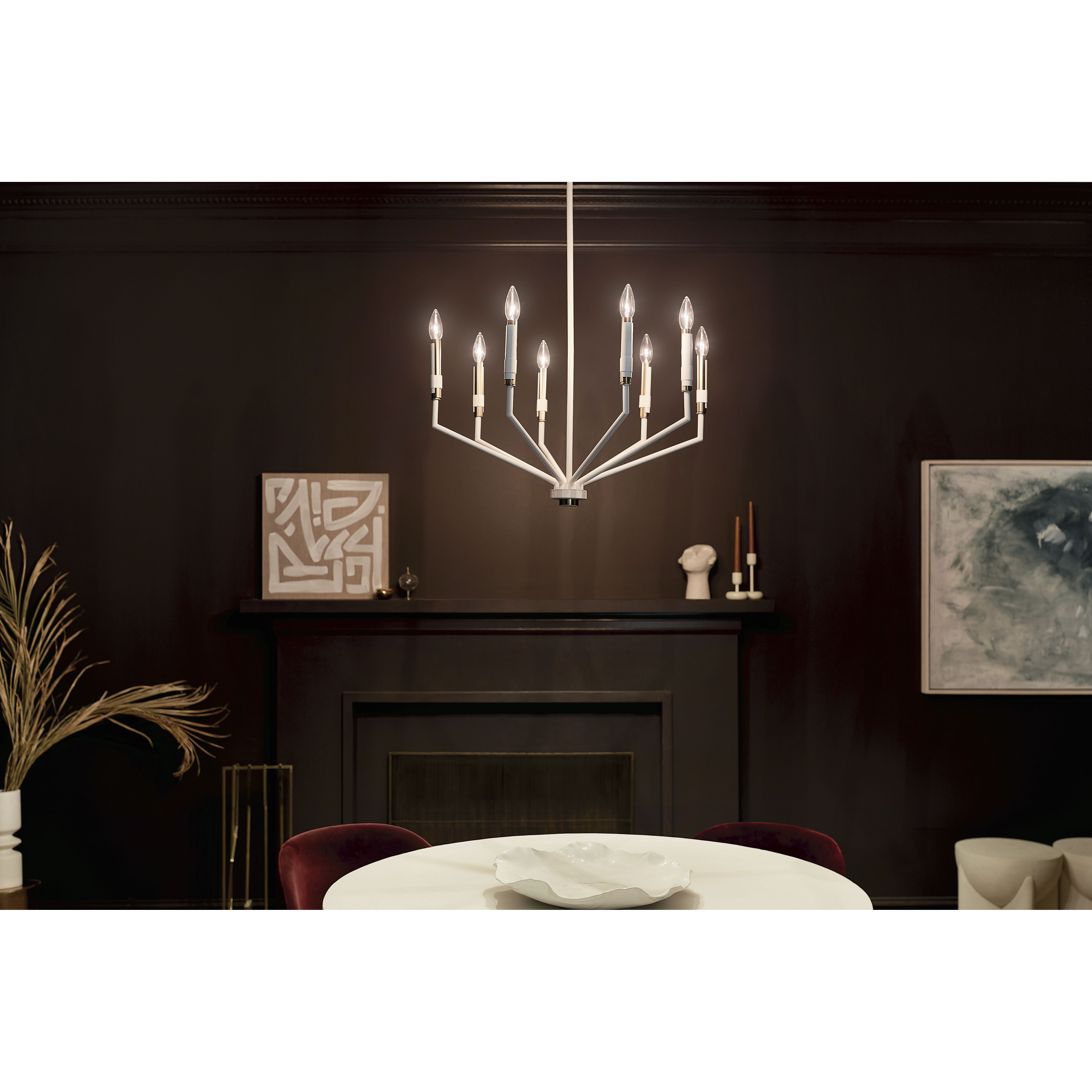 Armand 8 Light 26.25 inch White Chandelier Ceiling Light, Medium