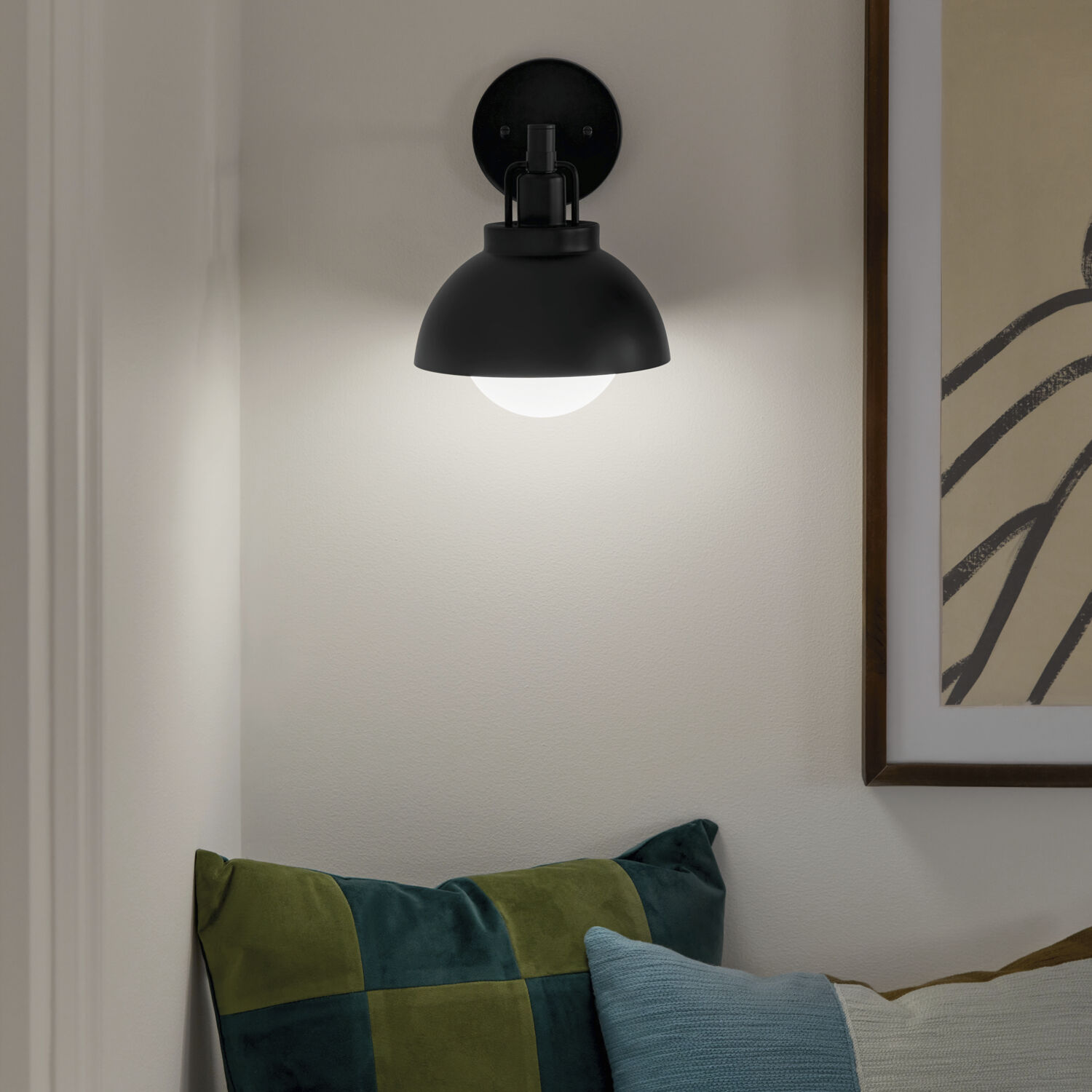 Niva LED 8 inch Black Semi Flush Mount Ceiling Light