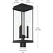 Lundon 3 Light 22.75 inch Black Outdoor Post Lantern