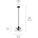 Silvarious 3 Light Black Chandelier/Semi Flush Ceiling Light