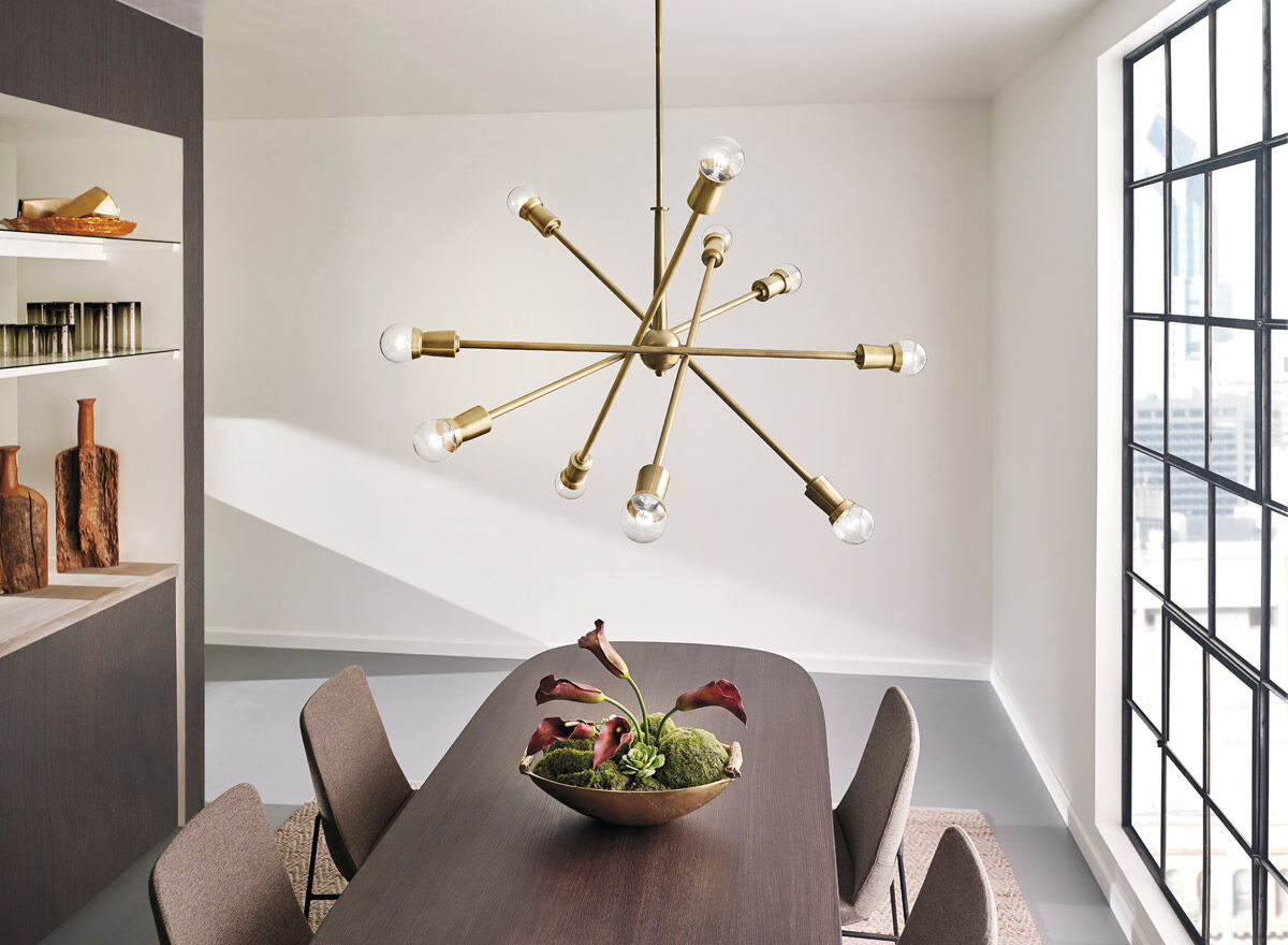 Armstrong 10 Light 47 inch Natural Brass Chandelier 1 Tier Large Ceiling Light, 1 Tier Large