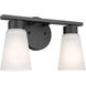 Stamos 2 Light 13 inch Black Bath Vanity Light Wall Light, 2 Arm