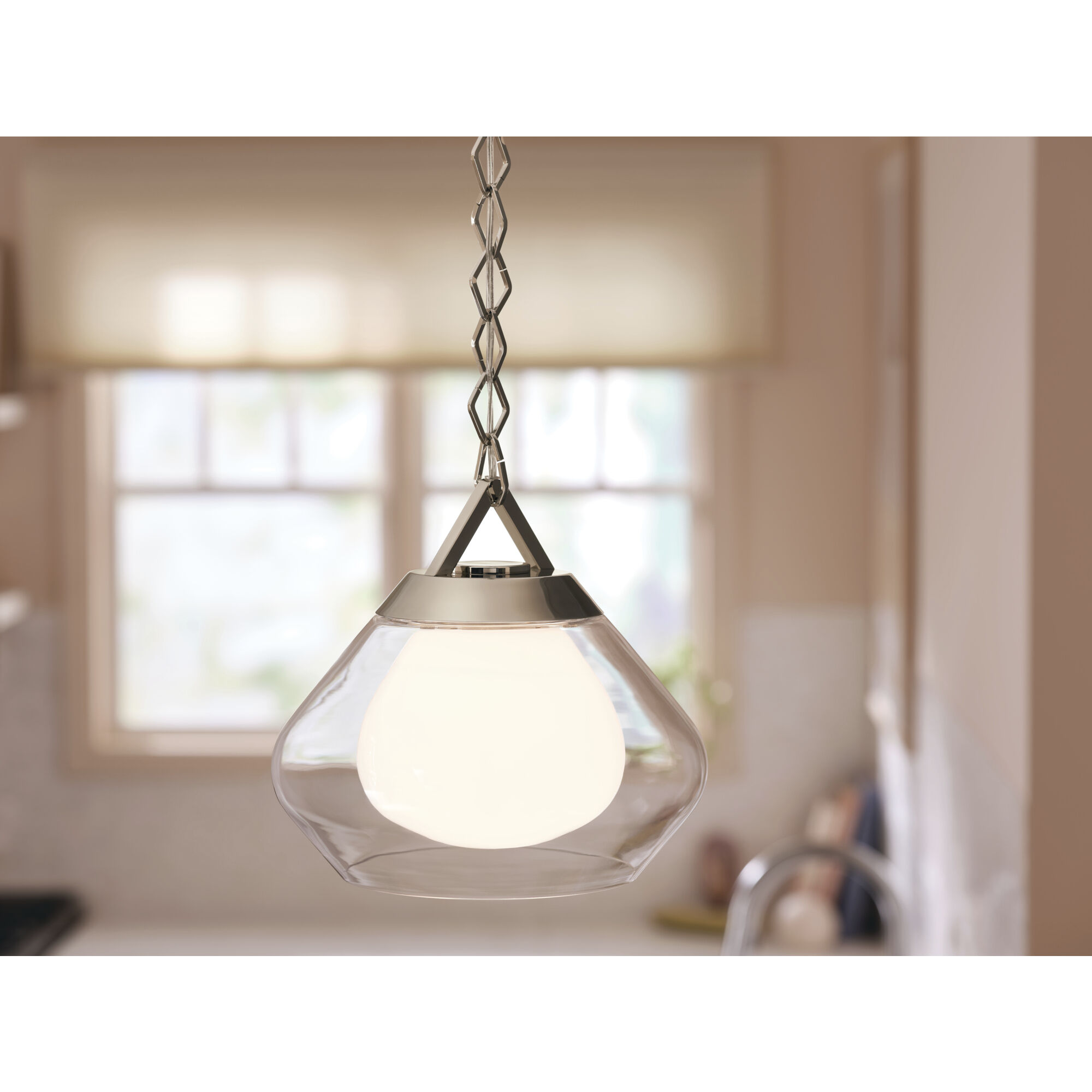 Nella 1 Light Polished Nickel Pendant Ceiling Light