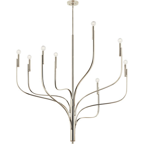 Livadia 8 Light Polished Nickel Chandelier Ceiling Light, 1 Tier Large