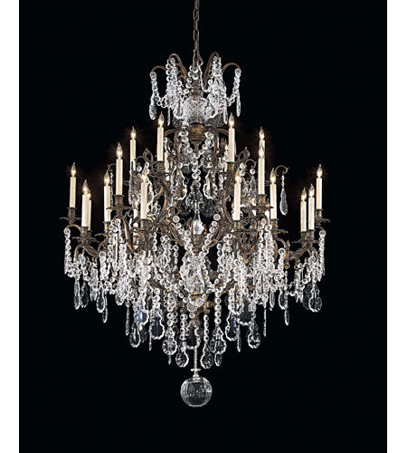 Vintage Collection 24 Light 51 inch Oxide Brass Chandelier Ceiling Light, Vintage