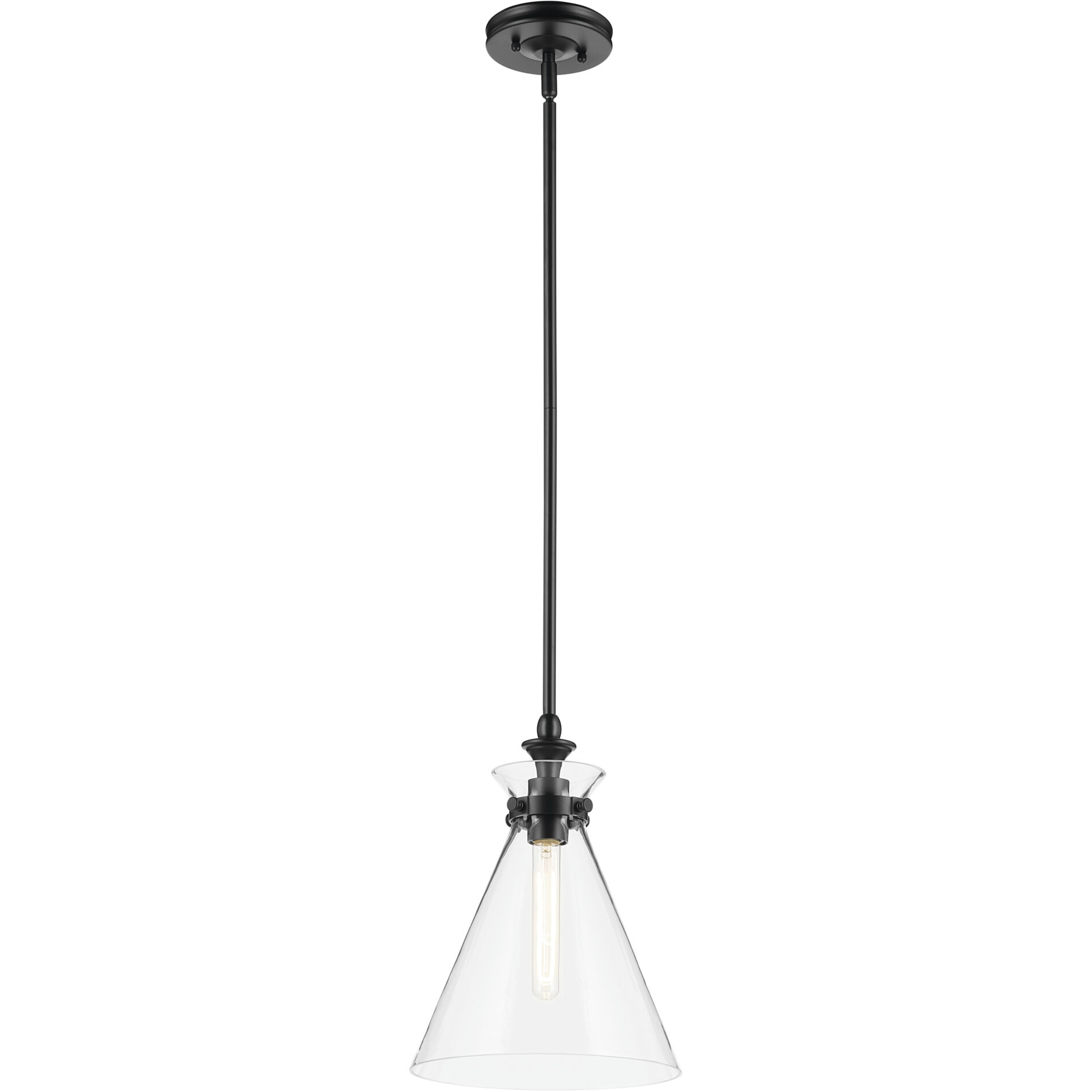 Laria 1 Light Black Pendant Ceiling Light in Clear