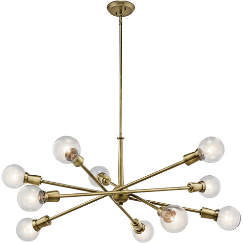Armstrong 10 Light 47 inch Natural Brass Chandelier 1 Tier Large Ceiling Light, 1 Tier Large
