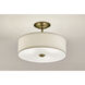 Shailene 3 Light 18 inch Natural Brass Semi Flush Light Ceiling Light