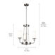 Homestead Vetivene 3 Light 20 inch Classic Pewter Mini Chandelier Ceiling Light, Vetivene