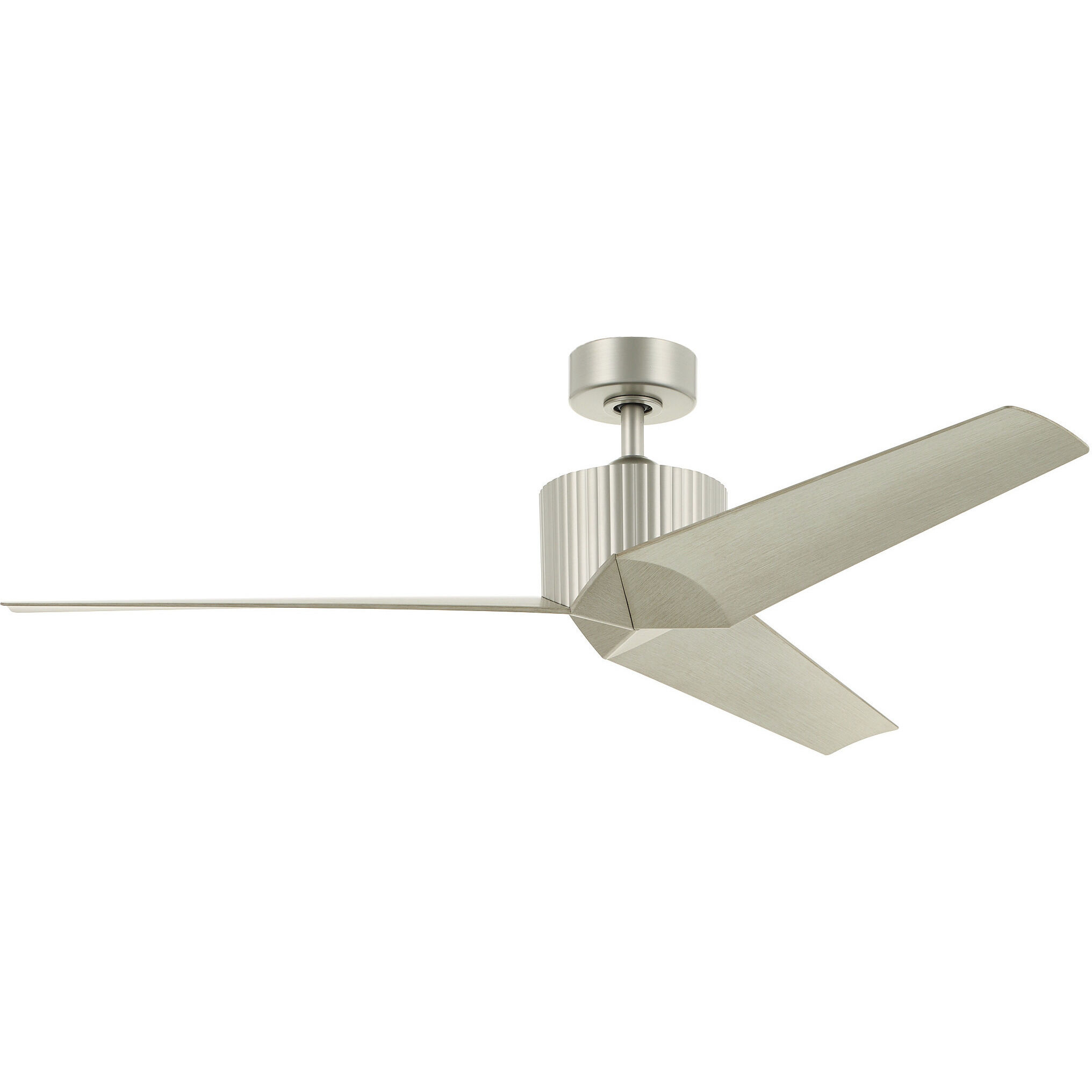 Almere 56 inch Brushed Nickel with Weathered White Walnut Blades Ceiling Fan