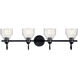 Avery 4 Light 33.5 inch Black Bath Bracket Wall Light, 4 Arm