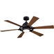 Gentry Lite 52 inch Distressed Black with Walnut Blades Ceiling Fan in Walnut/Satin Black