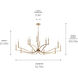 Malene 14 Light Champagne Bronze Chandelier Ceiling Light, 2 Tier Large